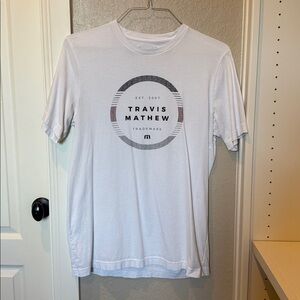 Travis Mathew White Tee with Circular Logo